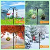 image:imageFEED GARDEN Bird Feeder Pole Squirrel Proof 92 Heavy Duty Shepherds Hook for Outdoor Double Hooks with 19 Squirrel Baffle 5Prong Base Adjustable Bird Feeder Stand for Plants amp Lanterns92 Inch PoleBaffle