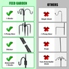 image:imageFEED GARDEN Bird Feeder Pole Squirrel Proof 92 Heavy Duty Shepherds Hook for Outdoor Double Hooks with 19 Squirrel Baffle 5Prong Base Adjustable Bird Feeder Stand for Plants amp Lanterns92 Inch PoleBaffle