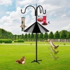 image:imageFEED GARDEN Bird Feeder Pole Squirrel Proof 92 Heavy Duty Shepherds Hook for Outdoor Double Hooks with 19 Squirrel Baffle 5Prong Base Adjustable Bird Feeder Stand for Plants amp Lanterns92 Inch PoleBaffle