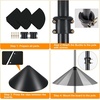image:imageFEED GARDEN Bird Feeder Pole Squirrel Proof 92 Heavy Duty Shepherds Hook for Outdoor Double Hooks with 19 Squirrel Baffle 5Prong Base Adjustable Bird Feeder Stand for Plants amp Lanterns92 Inch PoleBaffle