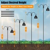image:imageFEED GARDEN Bird Feeder Pole Squirrel Proof 92 Heavy Duty Shepherds Hook for Outdoor Double Hooks with 19 Squirrel Baffle 5Prong Base Adjustable Bird Feeder Stand for Plants amp Lanterns92 Inch