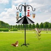 image:imageFEED GARDEN Bird Feeder Pole Squirrel Proof 92 Heavy Duty Shepherds Hook for Outdoor Double Hooks with 19 Squirrel Baffle 5Prong Base Adjustable Bird Feeder Stand for Plants amp Lanterns92 Inch PoleBaffle