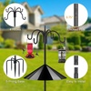 image:imageFEED GARDEN Bird Feeder Pole Squirrel Proof 92 Heavy Duty Shepherds Hook for Outdoor Double Hooks with 19 Squirrel Baffle 5Prong Base Adjustable Bird Feeder Stand for Plants amp Lanterns92 Inch PoleBaffle