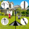 image:imageFEED GARDEN Bird Feeder Pole Squirrel Proof 92 Heavy Duty Shepherds Hook for Outdoor Double Hooks with 19 Squirrel Baffle 5Prong Base Adjustable Bird Feeder Stand for Plants amp Lanterns92 Inch PoleBaffle