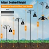 image:imageFEED GARDEN Bird Feeder Pole Squirrel Proof 92 Heavy Duty Shepherds Hook for Outdoor Double Hooks with 19 Squirrel Baffle 5Prong Base Adjustable Bird Feeder Stand for Plants amp Lanterns92 Inch PoleBaffle