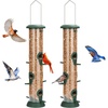 image:imageFEED GARDEN 2 Pack Tube Bird Feeders for Outdoors Hanging  Premium Hard Plastic Wild Bird Feeder with 6 Ports Easy Refill amp Clean 15 Inch Green15 inchPlastic2P