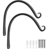 image:imageFEED GARDEN 2 Pack 12 Inch Hanging Plant Bracket Wall Hooks Decorative Plant Hangers for Outdoor Hanging Bird Feeders Wind Chimes Plant Baskets BlackBlackC