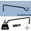 image:imageFEED GARDEN 2 Pack 12 Inch Hanging Plant Bracket Wall Hooks Decorative Plant Hangers for Outdoor Hanging Bird Feeders Wind Chimes Plant Baskets BlackBlackL