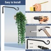 image:imageFEED GARDEN 2 Pack 12 Inch Hanging Plant Bracket Wall Hooks Decorative Plant Hangers for Outdoor Hanging Bird Feeders Wind Chimes Plant Baskets BlackBlackL