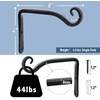 image:imageFEED GARDEN 2 Pack 12 Inch Hanging Plant Bracket Wall Hooks Decorative Plant Hangers for Outdoor Hanging Bird Feeders Wind Chimes Plant Baskets BlackBlackL
