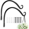 image:imageFEED GARDEN 2 Pack 12 Inch Hanging Plant Bracket Wall Hooks Decorative Plant Hangers for Outdoor Hanging Bird Feeders Wind Chimes Plant Baskets BlackBlackC