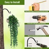 image:imageFEED GARDEN 2 Pack 12 Inch Hanging Plant Bracket Wall Hooks Decorative Plant Hangers for Outdoor Hanging Bird Feeders Wind Chimes Plant Baskets BlackBlackC