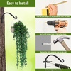 image:imageFEED GARDEN 2 Pack 12 Inch Hanging Plant Bracket Wall Hooks Decorative Plant Hangers for Outdoor Hanging Bird Feeders Wind Chimes Plant Baskets BlackBlackC