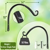 image:imageFEED GARDEN 2 Pack 12 Inch Hanging Plant Bracket Wall Hooks Decorative Plant Hangers for Outdoor Hanging Bird Feeders Wind Chimes Plant Baskets BlackBlackC