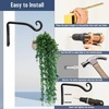image:imageFEED GARDEN 2 Pack 12 Inch Hanging Plant Bracket Wall Hooks Decorative Plant Hangers for Outdoor Hanging Bird Feeders Wind Chimes Plant Baskets BlackBlackL
