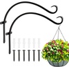 image:imageFEED GARDEN 2 Pack 12 Inch Hanging Plant Bracket Wall Hooks Decorative Plant Hangers for Outdoor Hanging Bird Feeders Wind Chimes Plant Baskets BlackBlackC