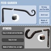 image:imageFEED GARDEN 2 Pack 12 Inch Hanging Plant Bracket Wall Hooks Decorative Plant Hangers for Outdoor Hanging Bird Feeders Wind Chimes Plant Baskets BlackBlackL