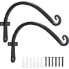 image:imageFEED GARDEN 2 Pack 12 Inch Hanging Plant Bracket Wall Hooks Decorative Plant Hangers for Outdoor Hanging Bird Feeders Wind Chimes Plant Baskets BlackBlackC