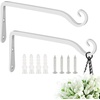 image:imageFEED GARDEN 2 Pack 12 Inch Hanging Plant Bracket Wall Hooks Decorative Plant Hangers for Outdoor Hanging Bird Feeders Wind Chimes Plant Baskets BlackWhite