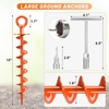 image:imageFEED GARDEN Ground Anchors Screw in Heavy Duty 4 Pack 15 Inch Spiral Earth Anchors for Trampoline Anchors High Wind Swing Set Anchors Tent Stakes Dog Tie Out amp Canopy Stability Orange 4 PackBright Orange