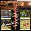 image:imageFEED GARDEN Ground Anchors Screw in Heavy Duty 4 Pack 15 Inch Spiral Earth Anchors for Trampoline Anchors High Wind Swing Set Anchors Tent Stakes Dog Tie Out amp Canopy Stability Orange 4 PackBright Orange
