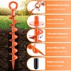 image:imageFEED GARDEN Ground Anchors Screw in Heavy Duty 4 Pack 15 Inch Spiral Earth Anchors for Trampoline Anchors High Wind Swing Set Anchors Tent Stakes Dog Tie Out amp Canopy Stability Orange 4 PackBright Orange