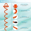 image:imageFEED GARDEN Ground Anchors Screw in Heavy Duty 4 Pack 15 Inch Spiral Earth Anchors for Trampoline Anchors High Wind Swing Set Anchors Tent Stakes Dog Tie Out amp Canopy Stability Orange 4 PackOrange