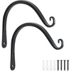 image:imageFEED GARDEN 2 Pack 12 Inch Hanging Plant Bracket Wall Hooks Decorative Plant Hangers for Outdoor Hanging Bird Feeders Wind Chimes Plant Baskets BlackBlackC