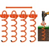 image:imageFEED GARDEN Ground Anchors Screw in Heavy Duty 4 Pack 15 Inch Spiral Earth Anchors for Trampoline Anchors High Wind Swing Set Anchors Tent Stakes Dog Tie Out amp Canopy Stability Orange 4 PackOrange