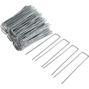 image:imageFEED GARDEN 4 Inch 200 Pack Hotdip Galvanized Landscape Staples 12 Gauge AntiRust Garden Stakes Landscaping Fabric SOD Pins Yard Stakes for Weed Barrier Fabric10 Inch