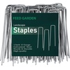 image:imageFEED GARDEN 6 Inch 500 Pack Galvanized Landscape Staples 11 Gauge AntiRust Garden Stakesamp16 Inch 8 Pack Rebar Stakes Heavy Duty J Hook Galvanized Steel Ground Stakes Tent Stakes Ground Anchors