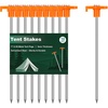 image:imageFEED GARDEN Heavy Duty Tent Stakes 7 Inch  10 Pack Galvanized Steel Ground Anchors for Camping Tents Canopy Tarp  Rust Resistant Metal Pegs with High Visibility Orange Head10